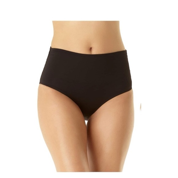 Anne Cole Convertible High Waist Shirred Bottoms - Picture 1 of 6